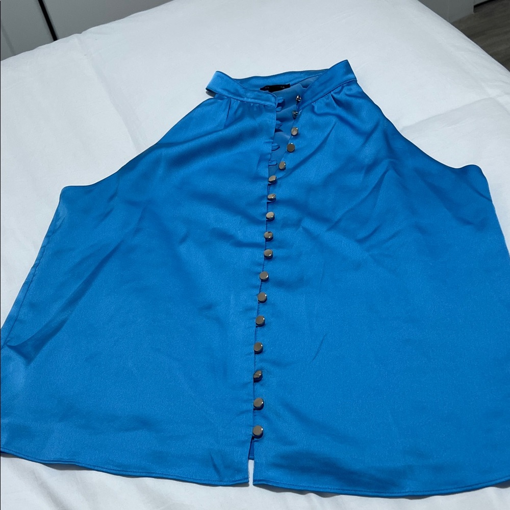 Ann Taylor Vibrant Blue Sleeveless Blouse